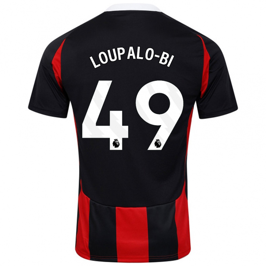 Kinder Aaron Loupalo-Bi #49 Schwarz Rot Auswärtstrikot Trikot 2024/25 T-Shirt