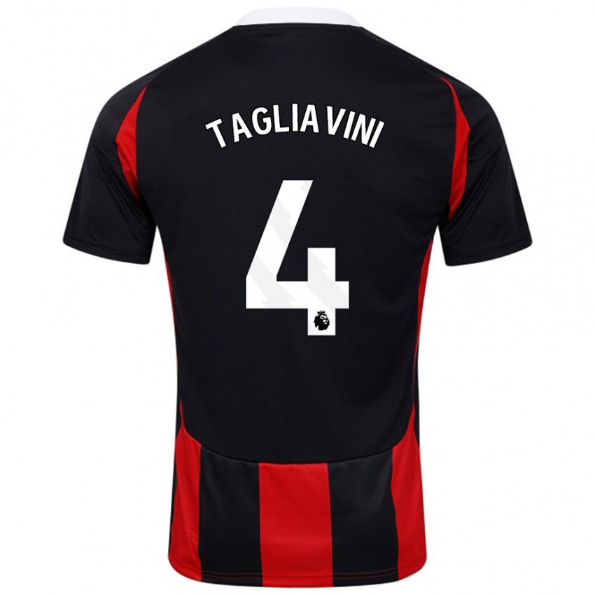 Kinder Ella Tagliavini #4 Schwarz Rot Auswärtstrikot Trikot 2024/25 T-Shirt