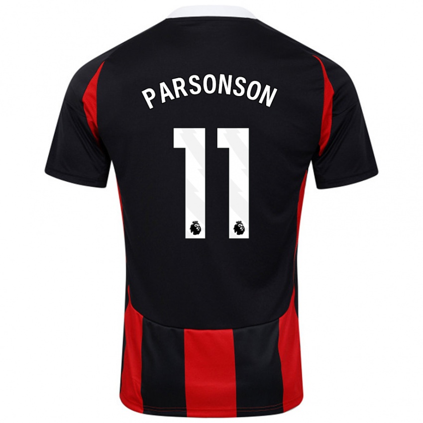 Kinder Madi Parsonson #11 Schwarz Rot Auswärtstrikot Trikot 2024/25 T-Shirt