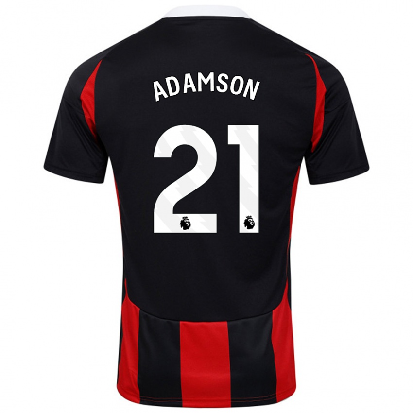 Kinder Sasha Adamson #21 Schwarz Rot Auswärtstrikot Trikot 2024/25 T-Shirt