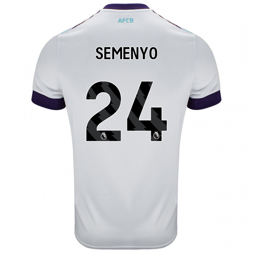 Kinder Antoine Semenyo #24 Weiß Grün Lila Auswärtstrikot Trikot 2024/25 T-Shirt