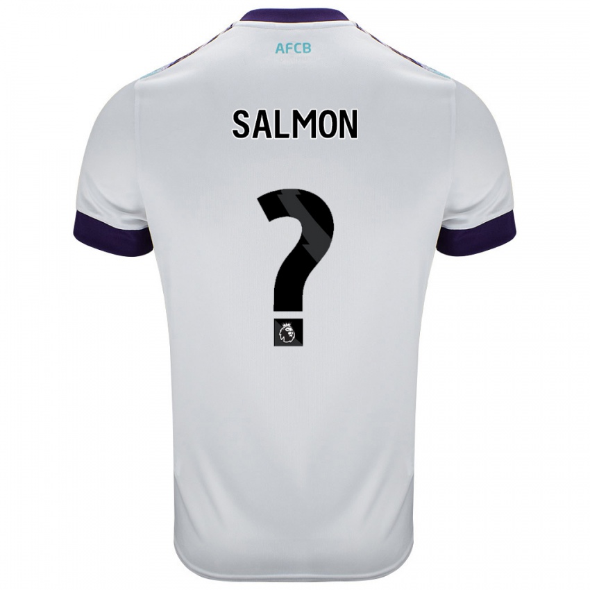 Kinder Josh Salmon #0 Weiß Grün Lila Auswärtstrikot Trikot 2024/25 T-Shirt