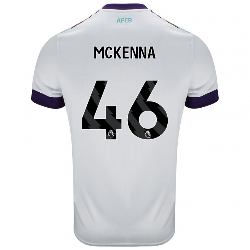 Kinder Callan Mckenna #46 Weiß Grün Lila Auswärtstrikot Trikot 2024/25 T-Shirt