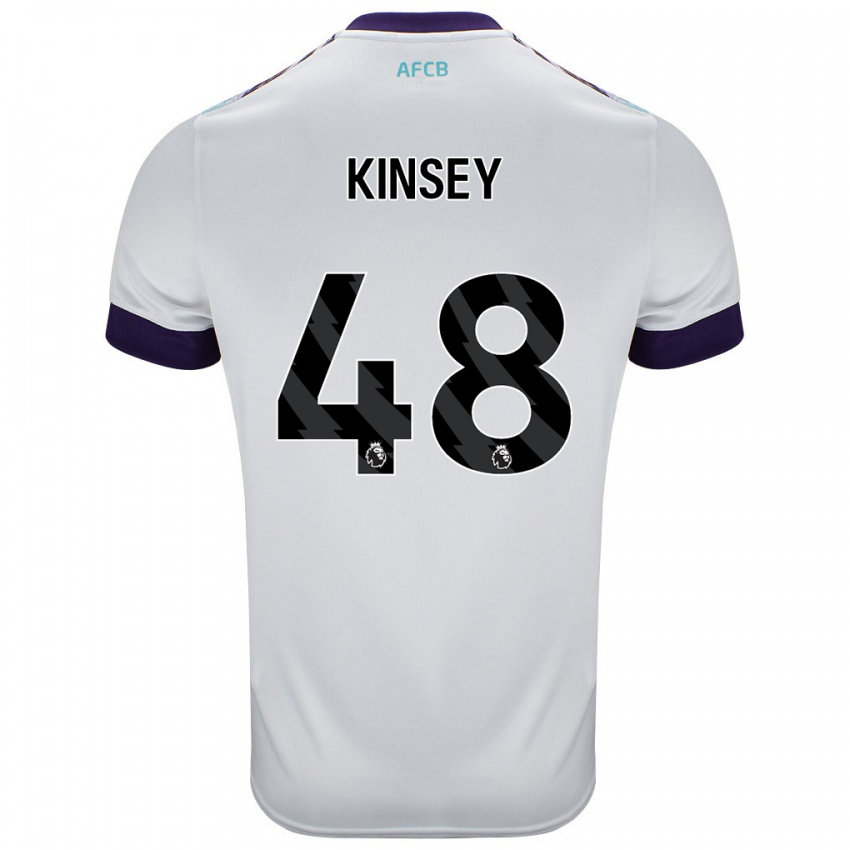 Kinder Max Kinsey #48 Weiß Grün Lila Auswärtstrikot Trikot 2024/25 T-Shirt