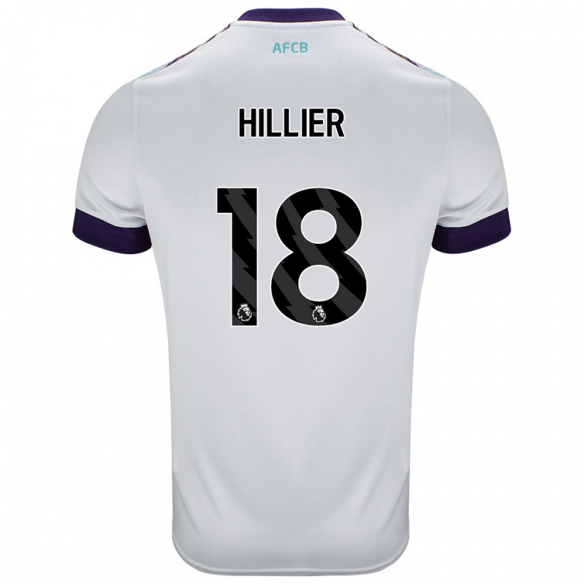 Kinder Gemma Hillier #18 Weiß Grün Lila Auswärtstrikot Trikot 2024/25 T-Shirt