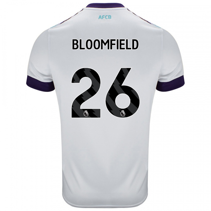 Kinder Erin Bloomfield #26 Weiß Grün Lila Auswärtstrikot Trikot 2024/25 T-Shirt