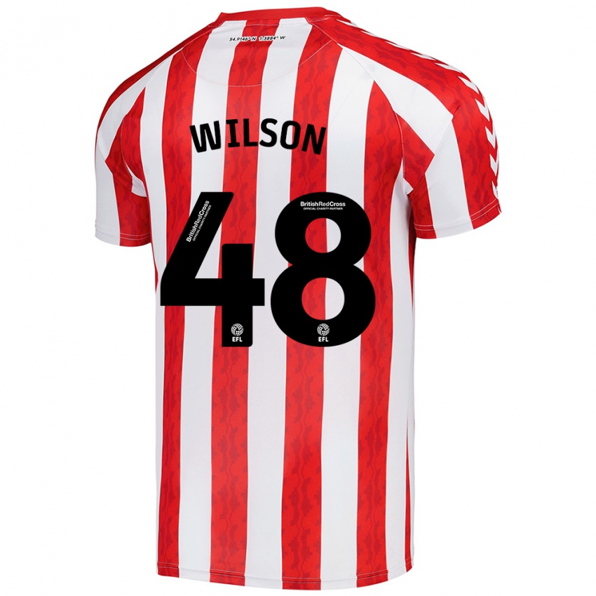 Herren Callum Wilson #48 Rot Weiß Heimtrikot Trikot 2024/25 T-Shirt