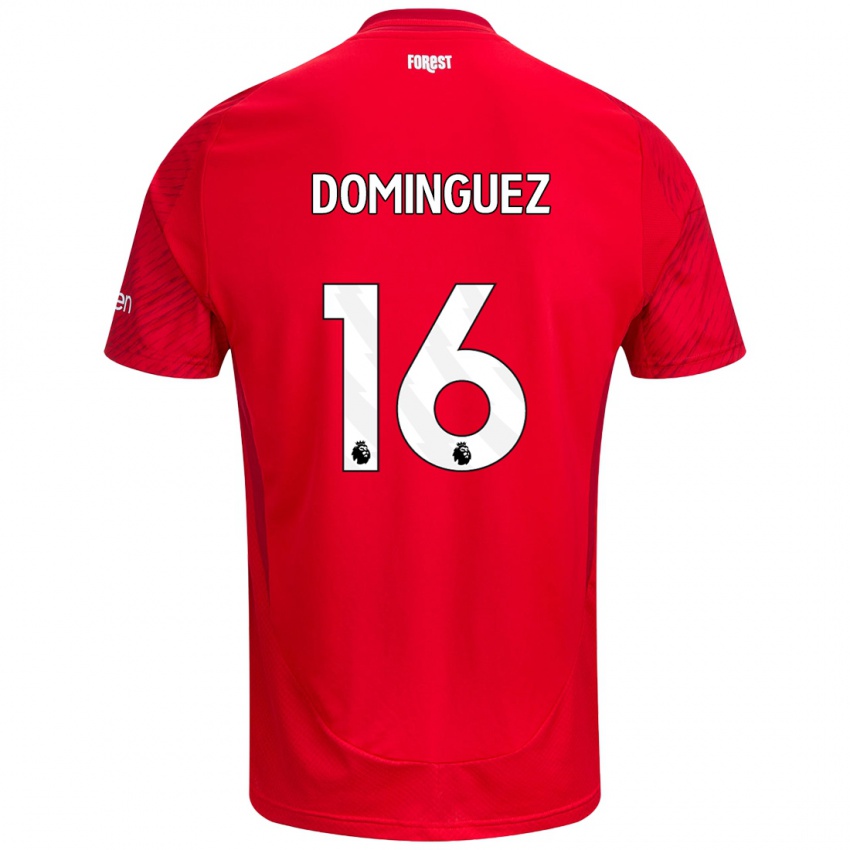 Herren Nicolas Dominguez #16 Rot Weiß Heimtrikot Trikot 2024/25 T-Shirt