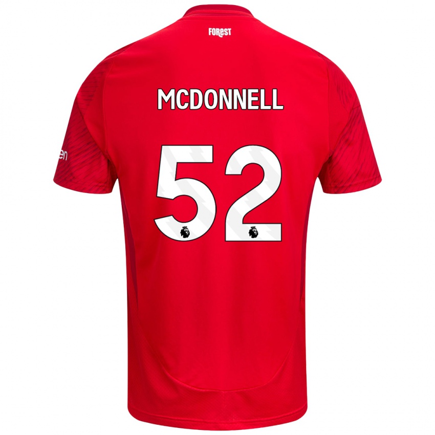 Herren Jamie Mcdonnell #52 Rot Weiß Heimtrikot Trikot 2024/25 T-Shirt