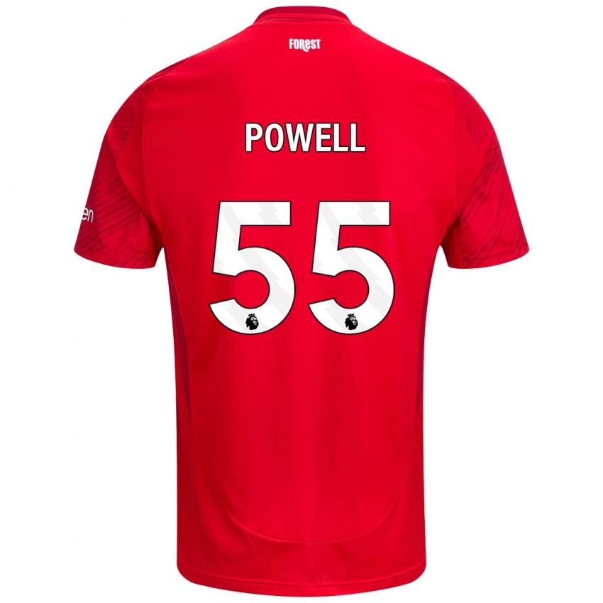 Herren Josh Powell #55 Rot Weiß Heimtrikot Trikot 2024/25 T-Shirt