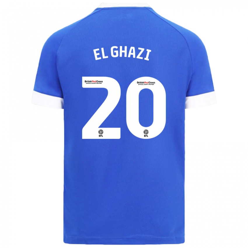 Herren Anwar El Ghazi #20 Himmelblau Heimtrikot Trikot 2024/25 T-Shirt