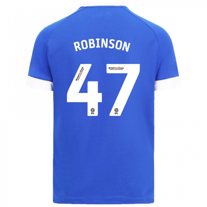 Herren Callum Robinson #47 Himmelblau Heimtrikot Trikot 2024/25 T-Shirt