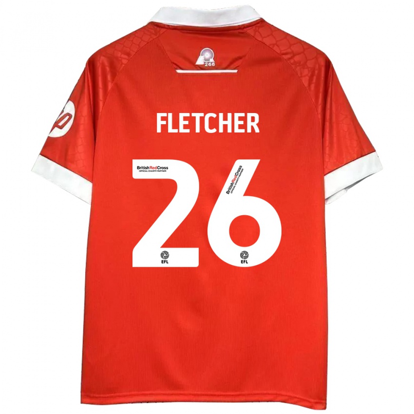 Herren Steven Fletcher #26 Rot Weiß Heimtrikot Trikot 2024/25 T-Shirt