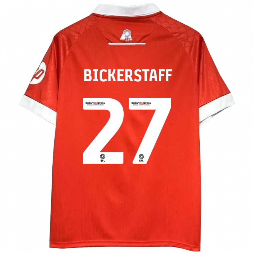 Herren Jake Bickerstaff #27 Rot Weiß Heimtrikot Trikot 2024/25 T-Shirt