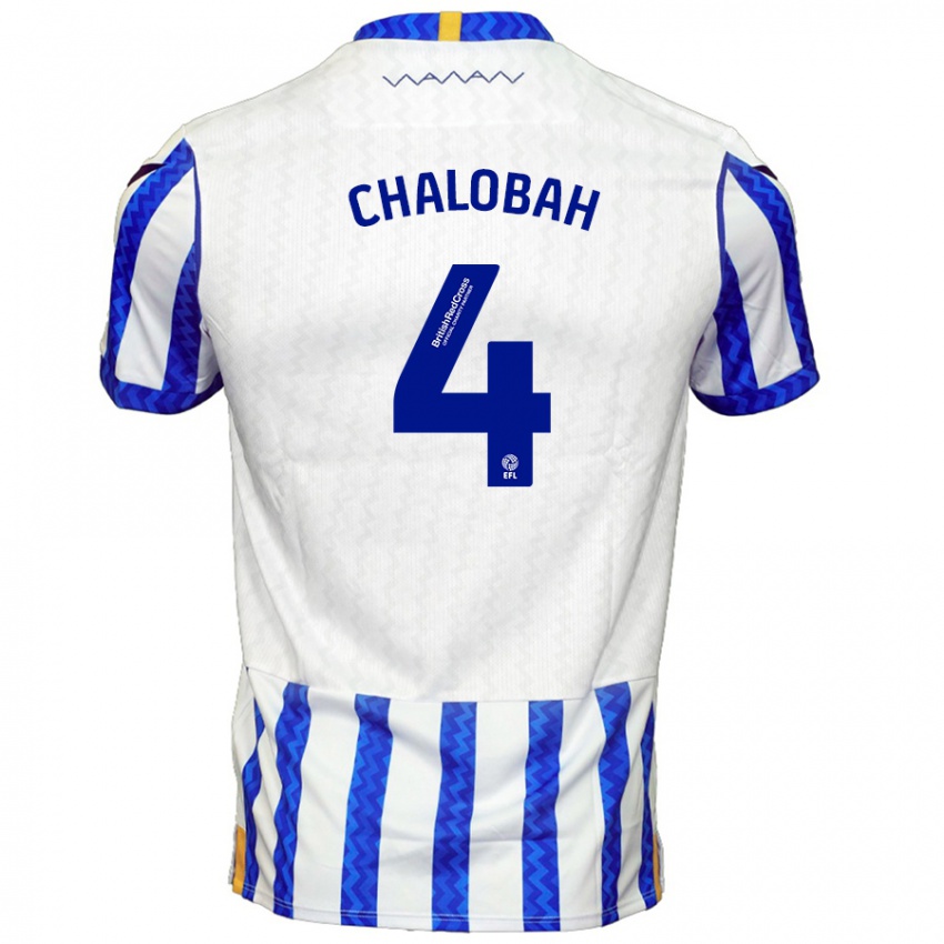 Herren Nathaniel Chalobah #4 Blau Weiß Heimtrikot Trikot 2024/25 T-Shirt