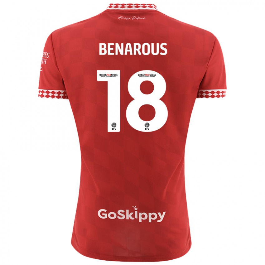 Herren Ayman Benarous #18 Rot Heimtrikot Trikot 2024/25 T-Shirt