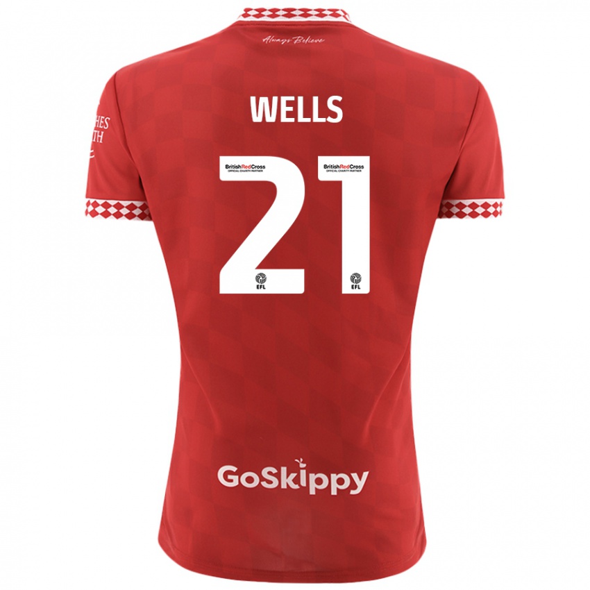 Herren Nahki Wells #21 Rot Heimtrikot Trikot 2024/25 T-Shirt