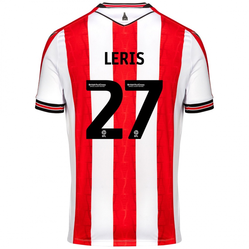 Herren Mehdi Léris #27 Rot Weiß Heimtrikot Trikot 2024/25 T-Shirt