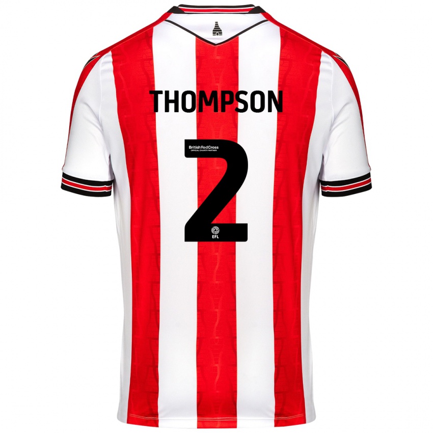 Herren Sophie Thompson #2 Rot Weiß Heimtrikot Trikot 2024/25 T-Shirt