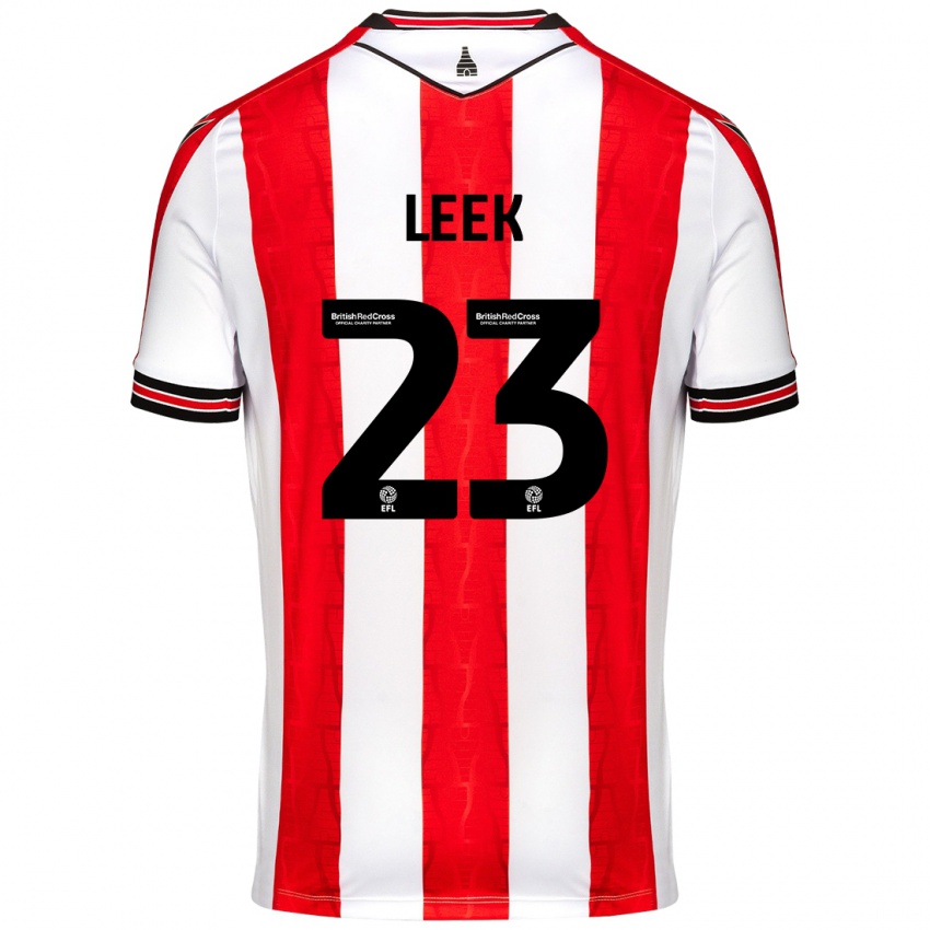 Herren Ellie Leek #23 Rot Weiß Heimtrikot Trikot 2024/25 T-Shirt