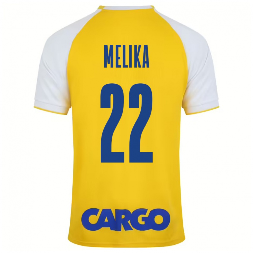 Herren Ofek Melika #22 Gelb Weiß Heimtrikot Trikot 2024/25 T-Shirt