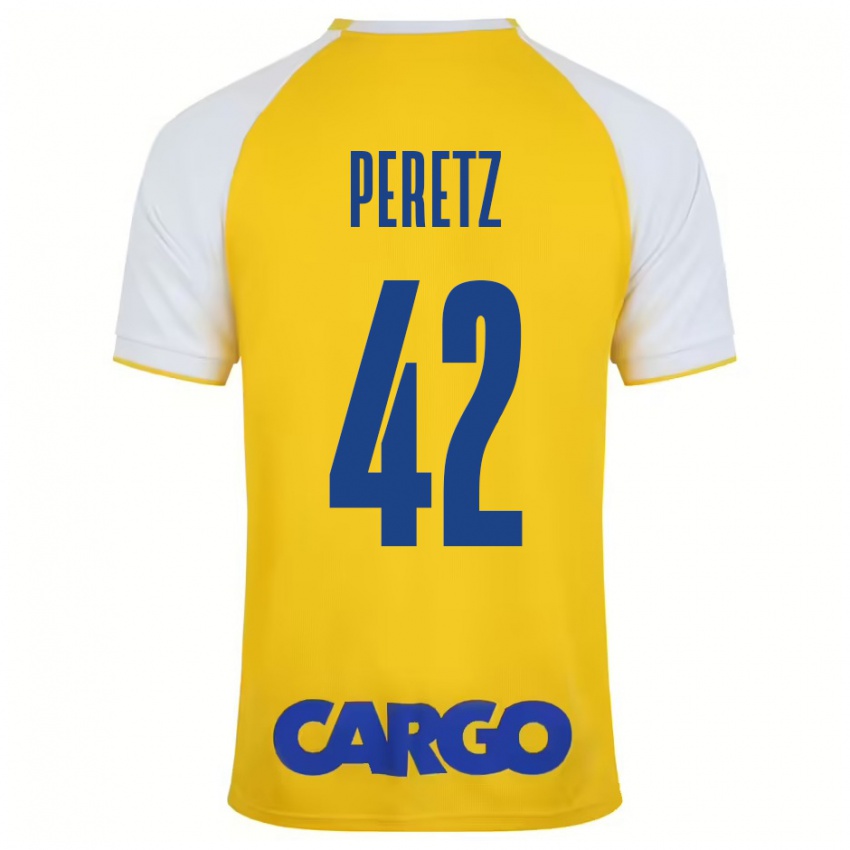 Herren Dor Peretz #42 Gelb Weiß Heimtrikot Trikot 2024/25 T-Shirt