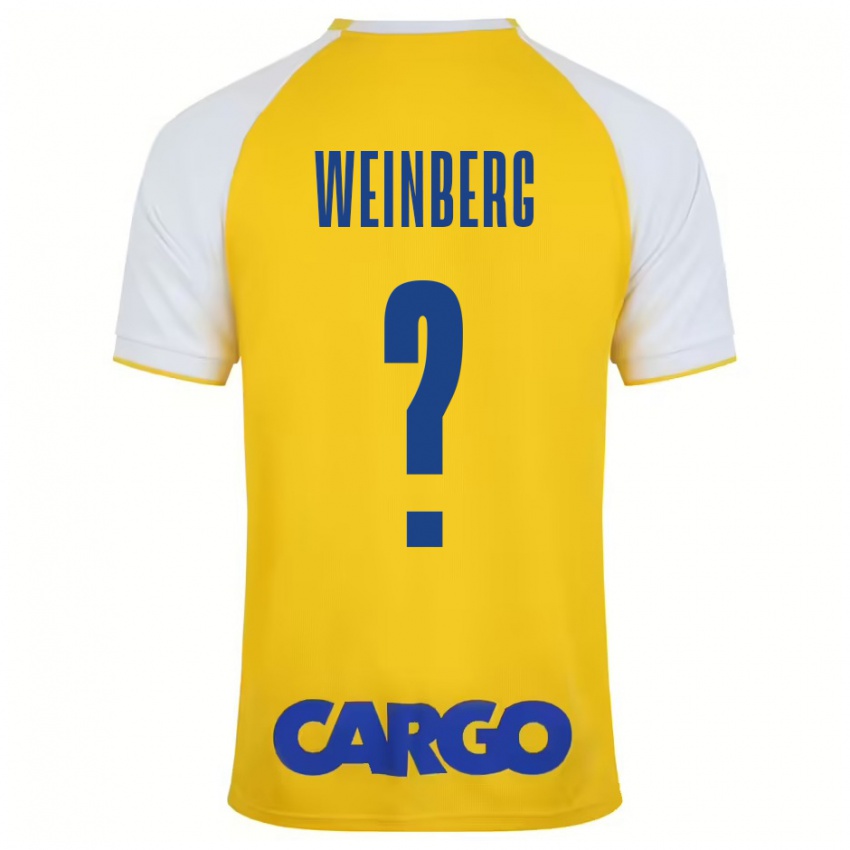 Herren Idan Weinberg #0 Gelb Weiß Heimtrikot Trikot 2024/25 T-Shirt