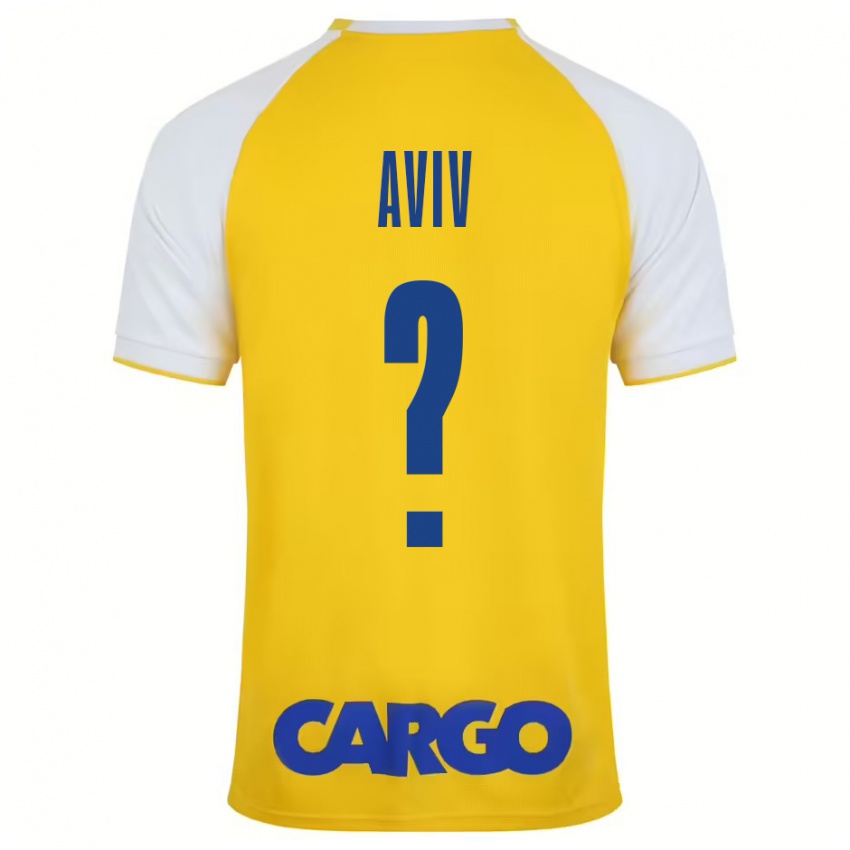 Herren Yoyo Aviv #0 Gelb Weiß Heimtrikot Trikot 2024/25 T-Shirt