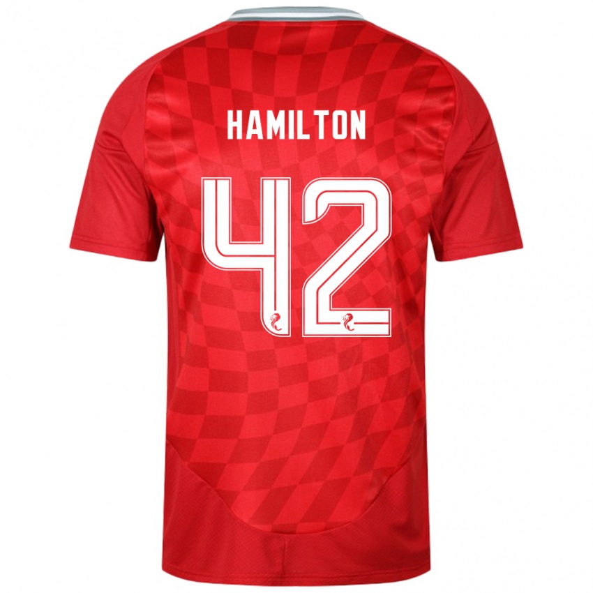 Herren Brendan Hamilton #42 Rot Heimtrikot Trikot 2024/25 T-Shirt