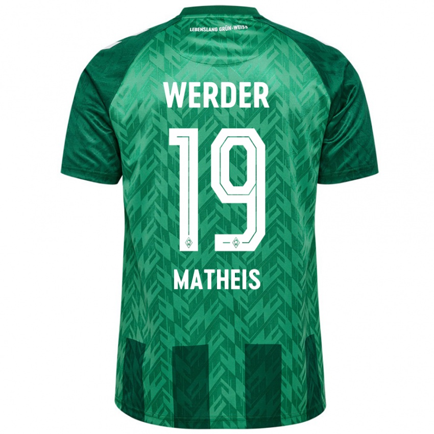 Herren Saskia Matheis #19 Grün Heimtrikot Trikot 2024/25 T-Shirt