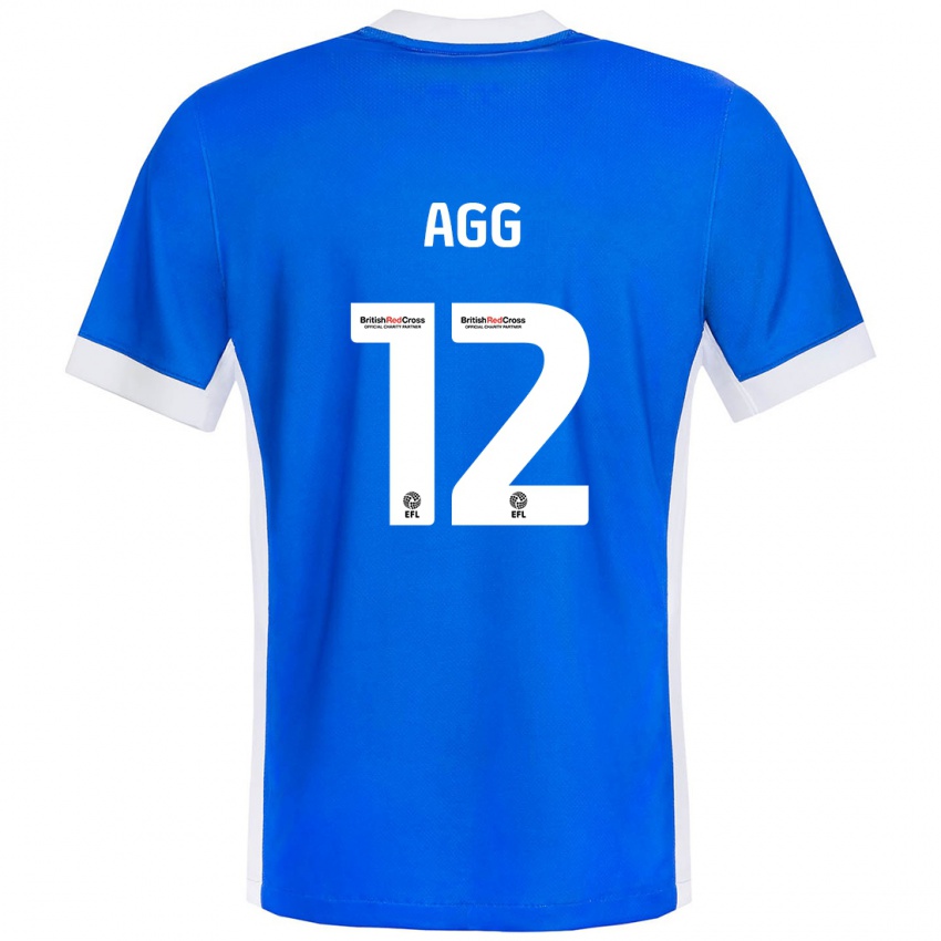 Herren Lily Agg #12 Blau Weiß Heimtrikot Trikot 2024/25 T-Shirt