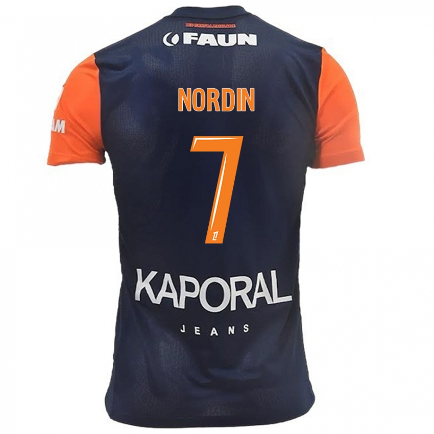 Herren Arnaud Nordin #7 Marineblau Orange Heimtrikot Trikot 2024/25 T-Shirt