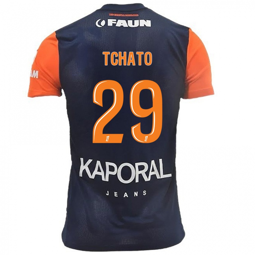 Herren Enzo Tchato #29 Marineblau Orange Heimtrikot Trikot 2024/25 T-Shirt