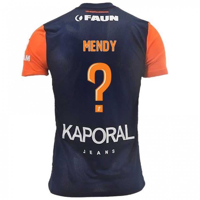 Herren Kélyan Mendy #0 Marineblau Orange Heimtrikot Trikot 2024/25 T-Shirt