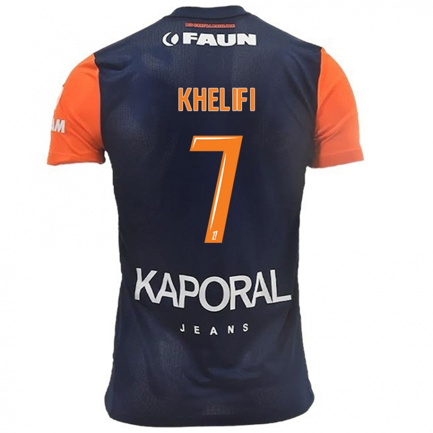 Herren Léa Khelifi #7 Marineblau Orange Heimtrikot Trikot 2024/25 T-Shirt