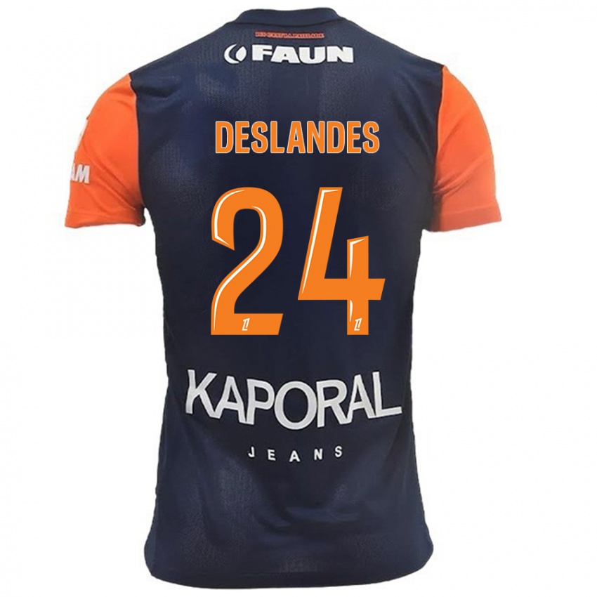 Herren Océane Deslandes #24 Marineblau Orange Heimtrikot Trikot 2024/25 T-Shirt