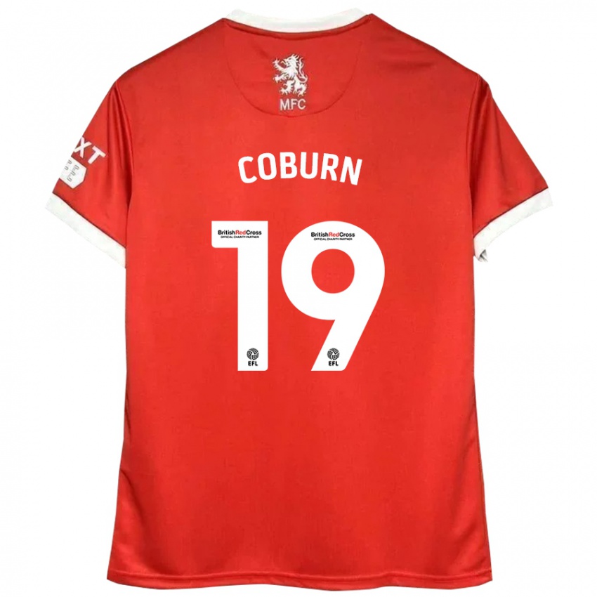 Herren Josh Coburn #19 Rot Weiß Heimtrikot Trikot 2024/25 T-Shirt