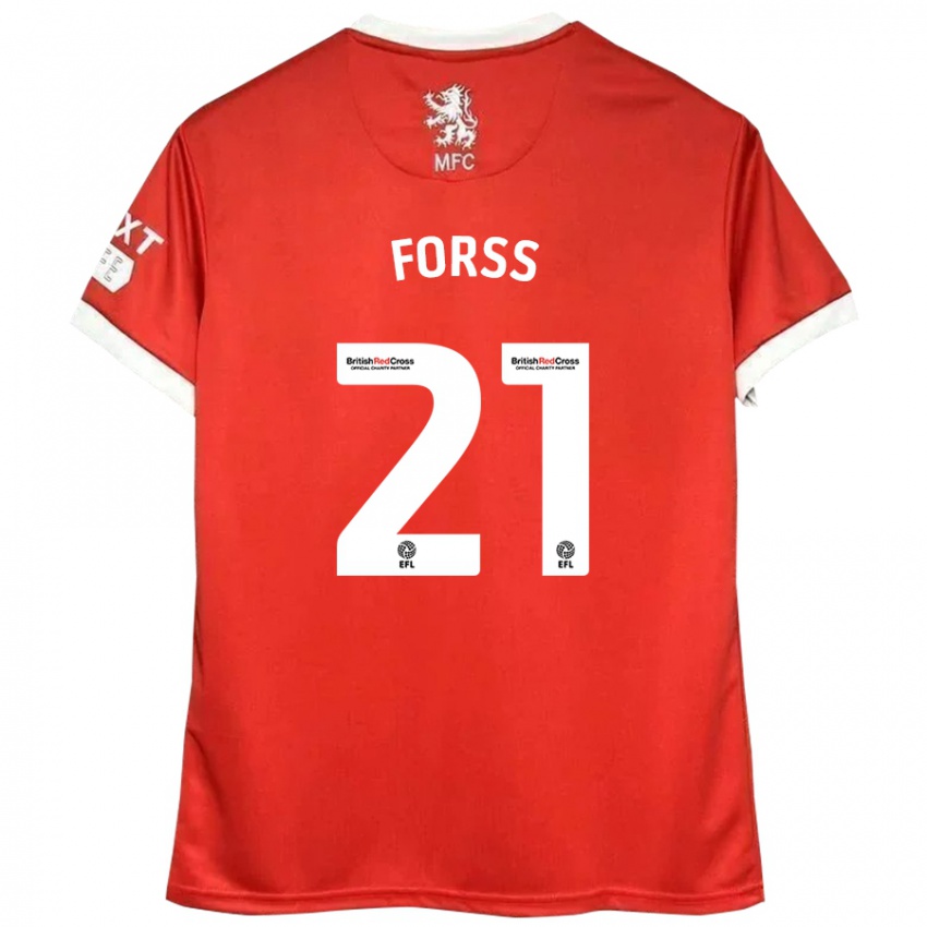 Herren Marcus Forss #21 Rot Weiß Heimtrikot Trikot 2024/25 T-Shirt