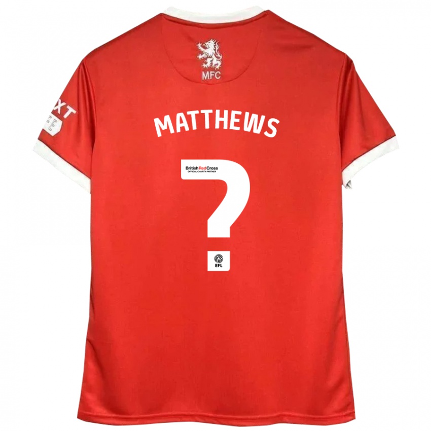 Herren Ajay Matthews #0 Rot Weiß Heimtrikot Trikot 2024/25 T-Shirt