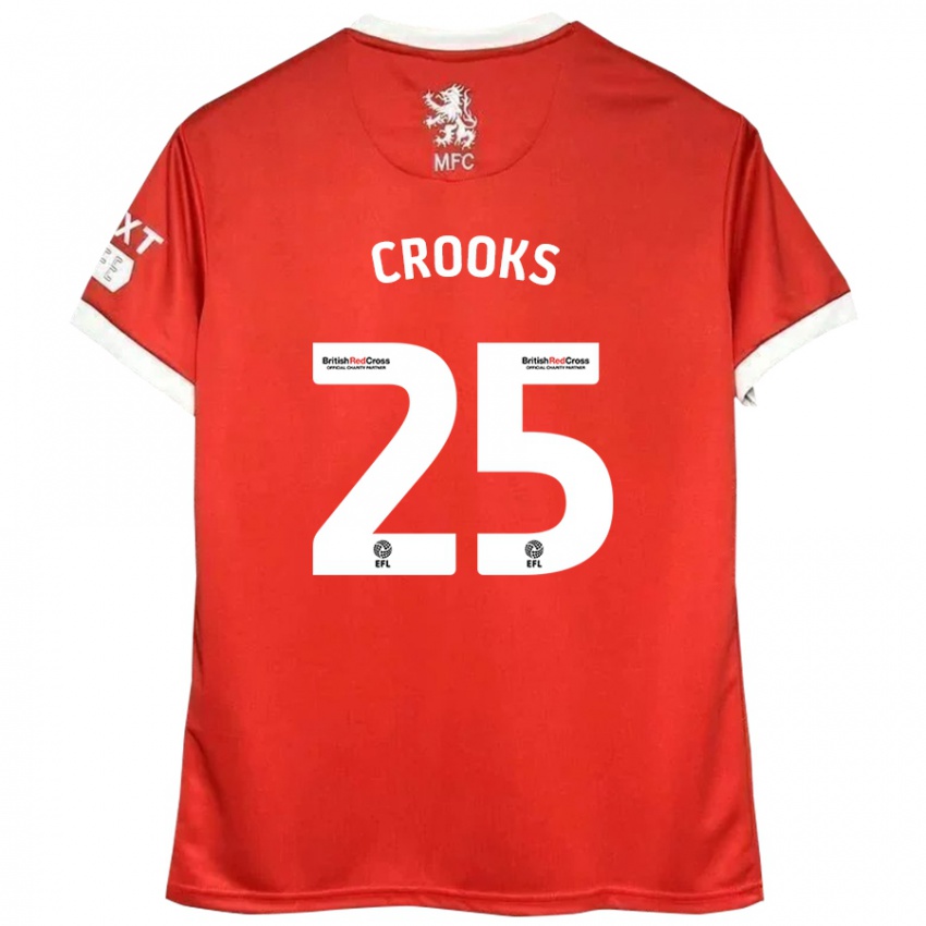 Herren Matt Crooks #25 Rot Weiß Heimtrikot Trikot 2024/25 T-Shirt