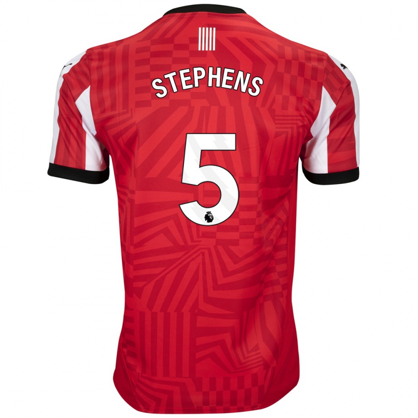 Herren Jack Stephens #5 Rot Weiß Heimtrikot Trikot 2024/25 T-Shirt