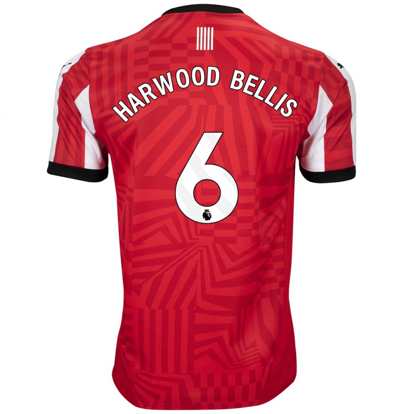 Herren Taylor Harwood-Bellis #6 Rot Weiß Heimtrikot Trikot 2024/25 T-Shirt