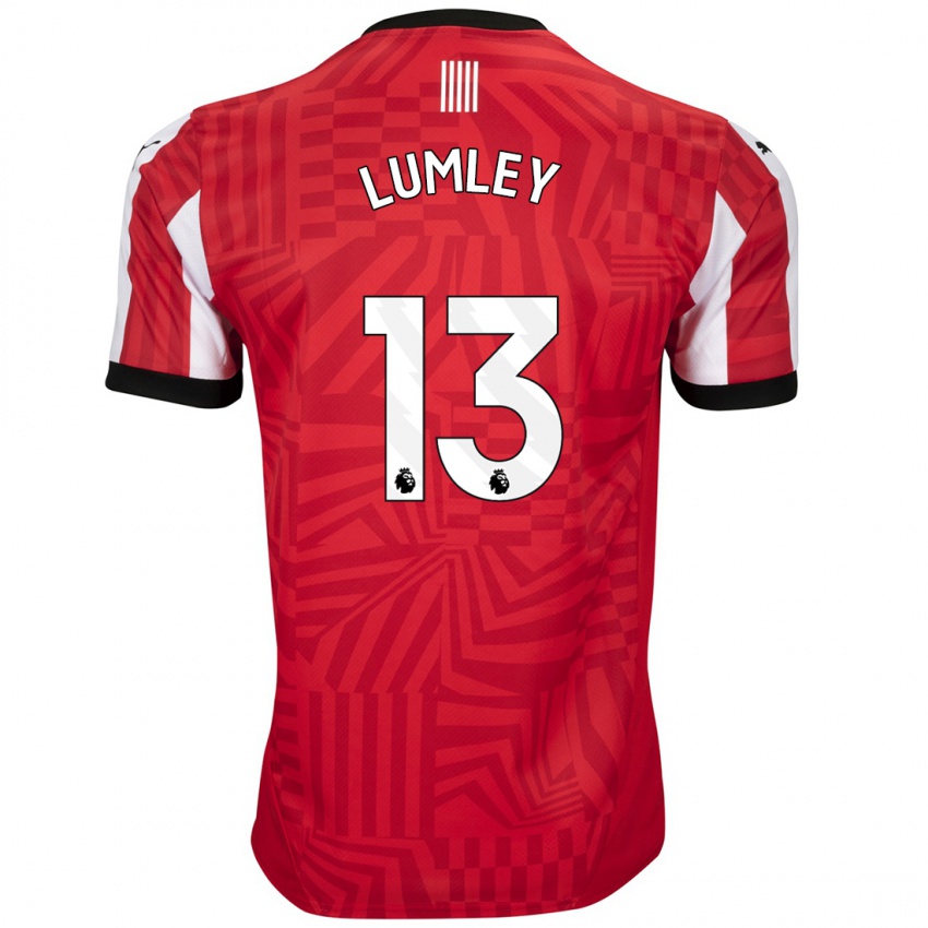 Herren Joe Lumley #13 Rot Weiß Heimtrikot Trikot 2024/25 T-Shirt