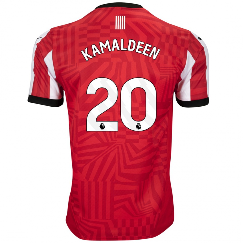 Herren Kamaldeen Sulemana #20 Rot Weiß Heimtrikot Trikot 2024/25 T-Shirt