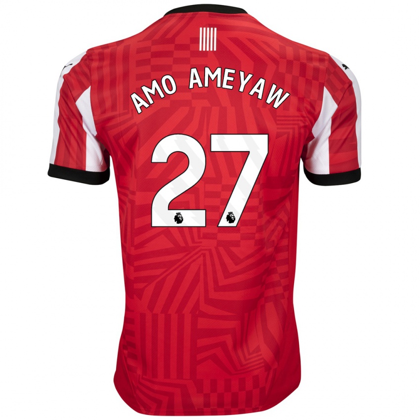 Herren Samuel Amo-Ameyaw #27 Rot Weiß Heimtrikot Trikot 2024/25 T-Shirt