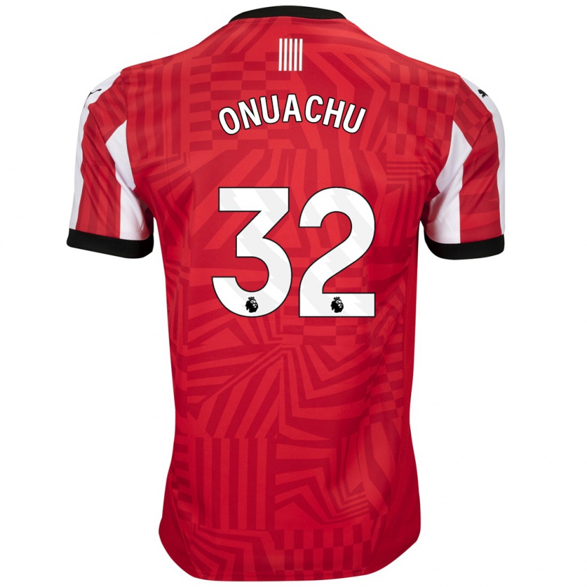 Herren Paul Onuachu #32 Rot Weiß Heimtrikot Trikot 2024/25 T-Shirt