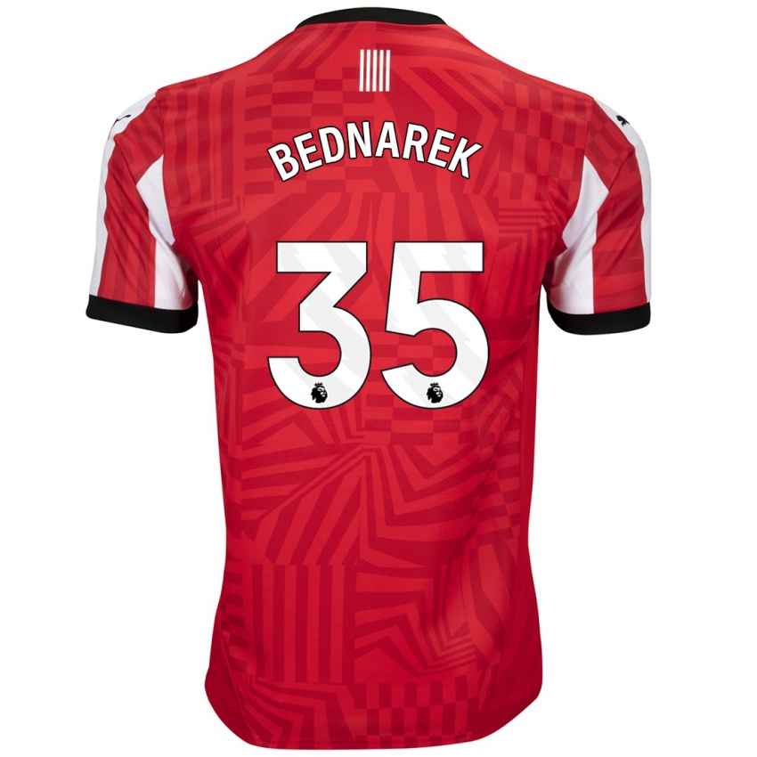 Herren Jan Bednarek #35 Rot Weiß Heimtrikot Trikot 2024/25 T-Shirt