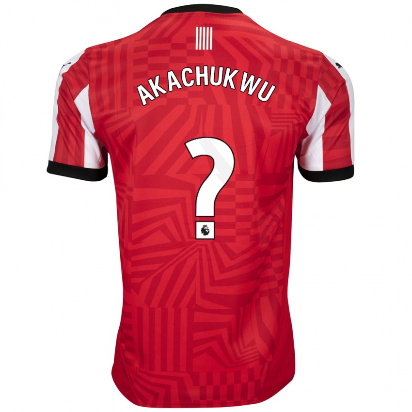 Herren Romeo Akachukwu #0 Rot Weiß Heimtrikot Trikot 2024/25 T-Shirt