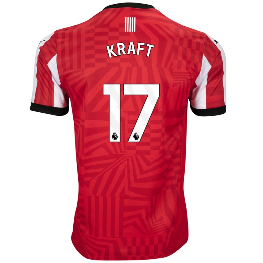 Herren Emily Kraft #17 Rot Weiß Heimtrikot Trikot 2024/25 T-Shirt