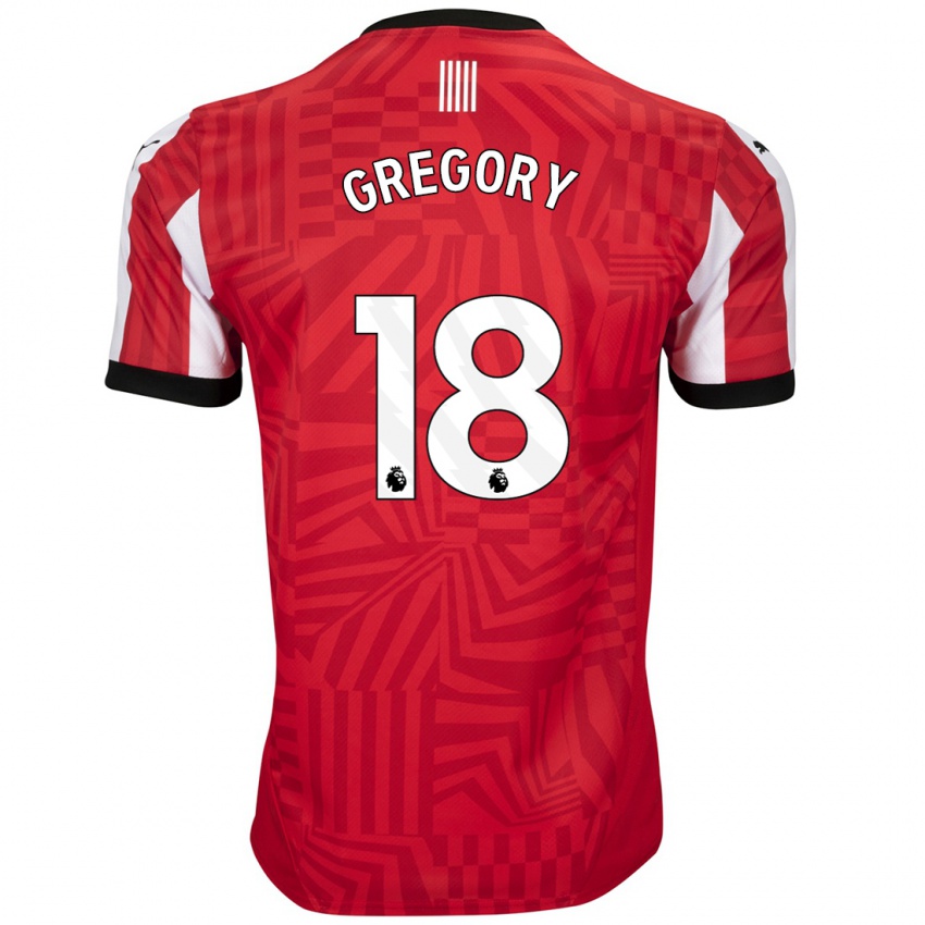 Herren Freya Gregory #18 Rot Weiß Heimtrikot Trikot 2024/25 T-Shirt